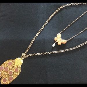 Lucky Brand Lady Bug & Butterfly Necklace